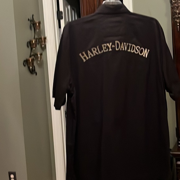 Harley Davidson shirt sleeve button up black shirt with matching cap size m - Picture 5 of 7